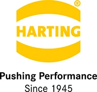 Harting, logo, żółty, Pushing Performance
