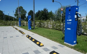 charging stations, parking lot