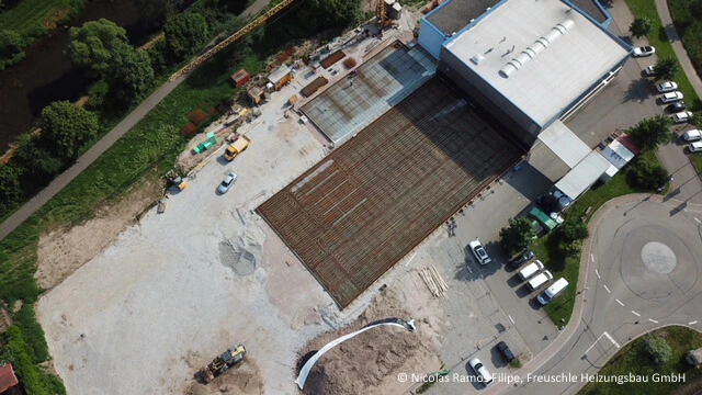 Vue aérienne d'un chantier