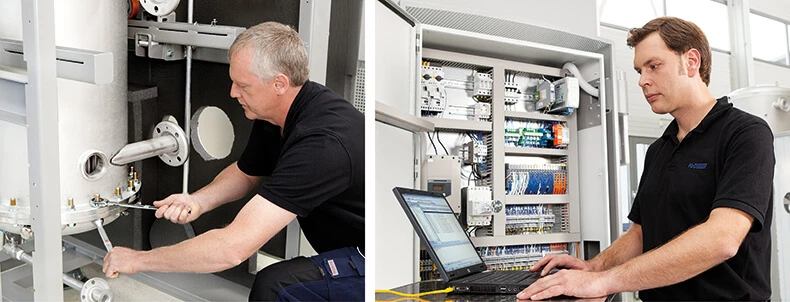 H2O Installationstechniker bei der Arbeit