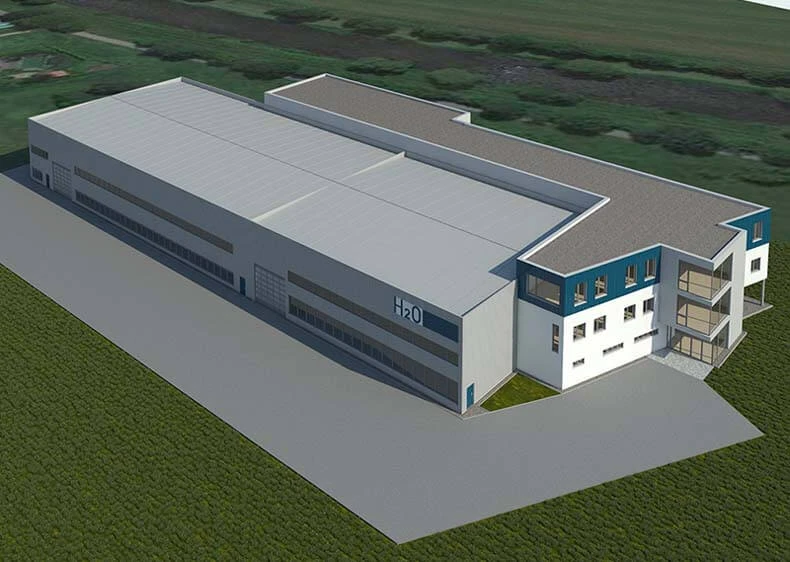 3D rendering of the H2O company headquarters